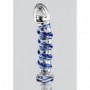 Fallo vaginale anale in vetro dildo realistico trasparente e blu glass sex toy