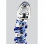Fallo vaginale anale in vetro dildo realistico trasparente e blu glass sex toy
