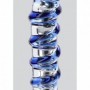 Fallo vaginale anale in vetro dildo realistico trasparente e blu glass sex toy