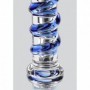 Fallo vaginale anale in vetro dildo realistico trasparente e blu glass sex toy