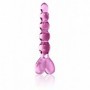 Fallo vaginale anale a palline dildo stimolatore in vetro rosa sex toy anal plug