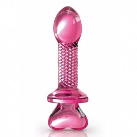 fallo anale dildo vaginale in vetro anal butt plug realistico rosa trasparente