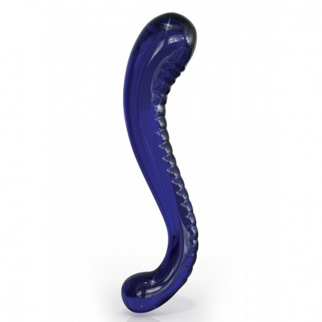 Fallo vaginale per punto g dildo anale doppio in vetro blu icicles no.70 sex toy