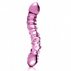 Fallo in vetro doppio dildo realistico vaginale anale per punto g  prostata  Icicles No.55