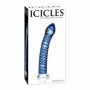 Fallo in vetro blu trasparente dildo vaginale anale realistico icicles no 29