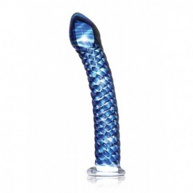 Fallo in vetro blu trasparente dildo vaginale anale realistico icicles no 29