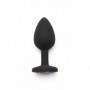 Plug in silicone nero fallo anale butt anal black dildo con diamante a coda jewel