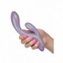 Vibratore rabbit doppio stimolatore per clitoride vaginale fallo dildo vibrante