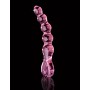 Fallo vaginale anale a palline dildo stimolatore in vetro rosa sex toy anal plug