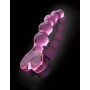 Fallo vaginale anale a palline dildo stimolatore in vetro rosa sex toy anal plug