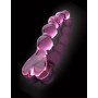 Fallo vaginale anale a palline dildo stimolatore in vetro rosa sex toy anal plug