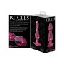 Fallo anale plug dildo in vetro rosa icicles no 73 trasparente anal but sex toy