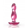 Fallo anale plug dildo in vetro rosa icicles no 73 trasparente anal but sex toy