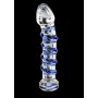 Fallo vaginale anale in vetro dildo realistico trasparente e blu glass sex toy