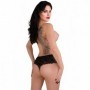 Slip black in pizzo aperto per donna hot perizoma nero trasparente tanga string