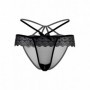 slip per donna in pizzo trasparente aperto sexy mutanda nero vita alta string