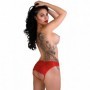 Mutanda in pizzo rosso slip trasparente sexy lingerie erotica donna intimo aperto