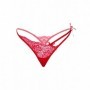 Perizoma sexy donna in pizzo rosso lingerie erotica tanga G string trasparente