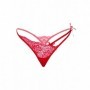 Perizoma sexy donna in pizzo rosso lingerie erotica tanga G string trasparente