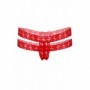 Slip donna sexy perizoma in pizzo rosso tanga mutanda aperta lingerie erotica