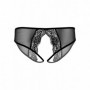 Mutanda donna in pizzo nero slip trasparente intimo aperto sexy lingerie eroticaless panty