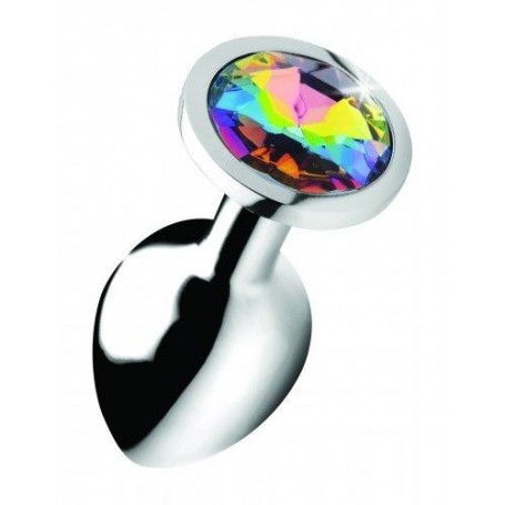 Plug anale con pietra fallo indossabile in metallo stimolatore Anal butt sex toy