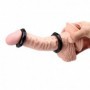 Anello fallico kit 2 pz nero sex toys stimolante ritardante per il pene set uomo