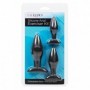 Fallo anale in silicone nero kit 3 pz indossabile stimolatore set anal butt plug