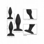 Fallo anale in silicone nero kit 3 pz indossabile stimolatore set anal butt plug