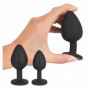 Set anal plug con pietra stimolatore doccia intima in silicone kit sex toys nero