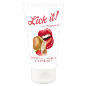 Lubrificante gel intimo commestibile per sesso orale aromatizzato fragola champa