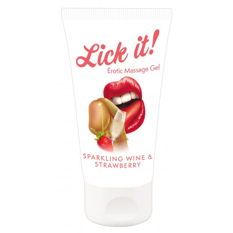 Lubrificante gel intimo commestibile per sesso orale aromatizzato fragola champa