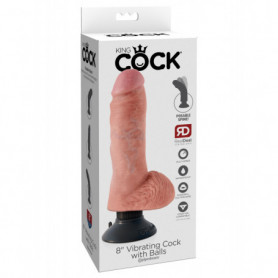 Vibratore realistico con ventosa dildo fallo vibrante king cock 8 vaginale anale