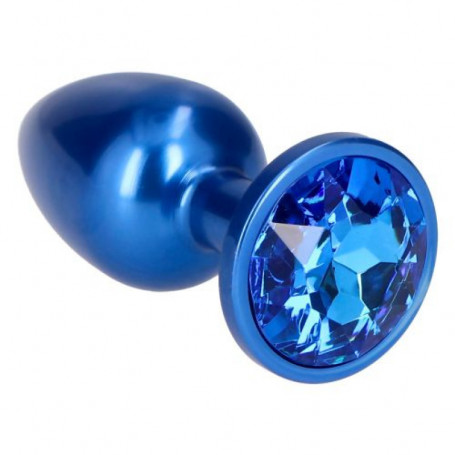 fallo Plug anale dildo con pietra butt anal diamante in vetro sex toy blu mini