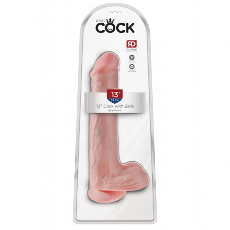 Fallo dildo maxi vaginale anale king cock 13 con ventosa e testicoli big enorme