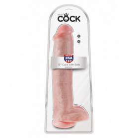 Fallo realistico vaginale 15 con testicoli dildo king cock flesh con ventosa