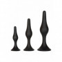plug anale con ventosa in silicone tappo anal butt dilatatore fallo nero morbido