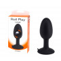 plug anale con ventosa dilatatore anal butt nero in silicone morbido tappo