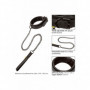 Collare con guinzaglio sexy nero regolabile bondage costrittivo sadomaso bdsm