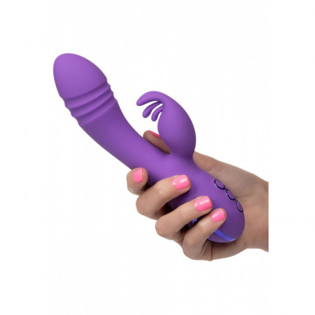 Vibratore doppio dildo liscio vaginale rabbit stimola clitoride fallo vibrante