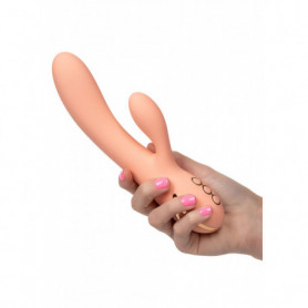 Vibratore vaginale rabbit doppio dildo fallo liscio vibrante stimola clitoride