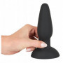 Plug anale dilatatore vibrante in silicone anal butt vibratore black con ventosa