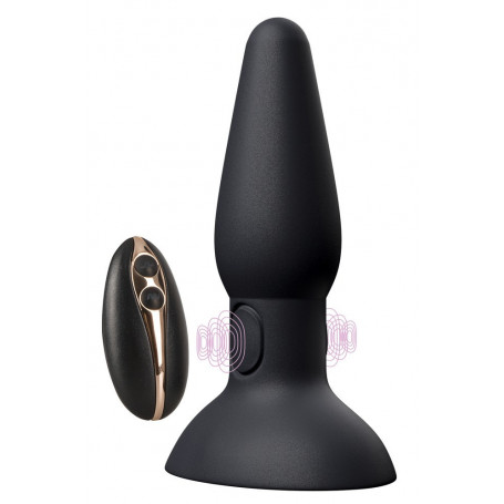 Plug anale dilatatore vibrante in silicone anal butt vibratore black con ventosa