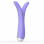 Vibratore doppio fallo dildo liscio vaginale anale clitoride in silicone morbido