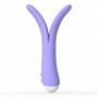 Vibratore doppio fallo dildo liscio vaginale anale clitoride in silicone morbido