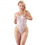 Body intimo donna a rete ed inserti in pizzo con apertura intima bodystocking