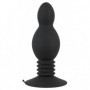 Plug anale in silicone nero con ventosa diltatore fallo dildo liscio anal butt