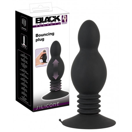 Plug anale in silicone nero con ventosa diltatore fallo dildo liscio anal butt