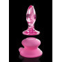 plug anale vaginale dilatatore in vetro glass con ventosa mini dildo liscio sexy