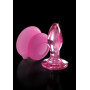 plug anale vaginale dilatatore in vetro glass con ventosa mini dildo liscio sexy